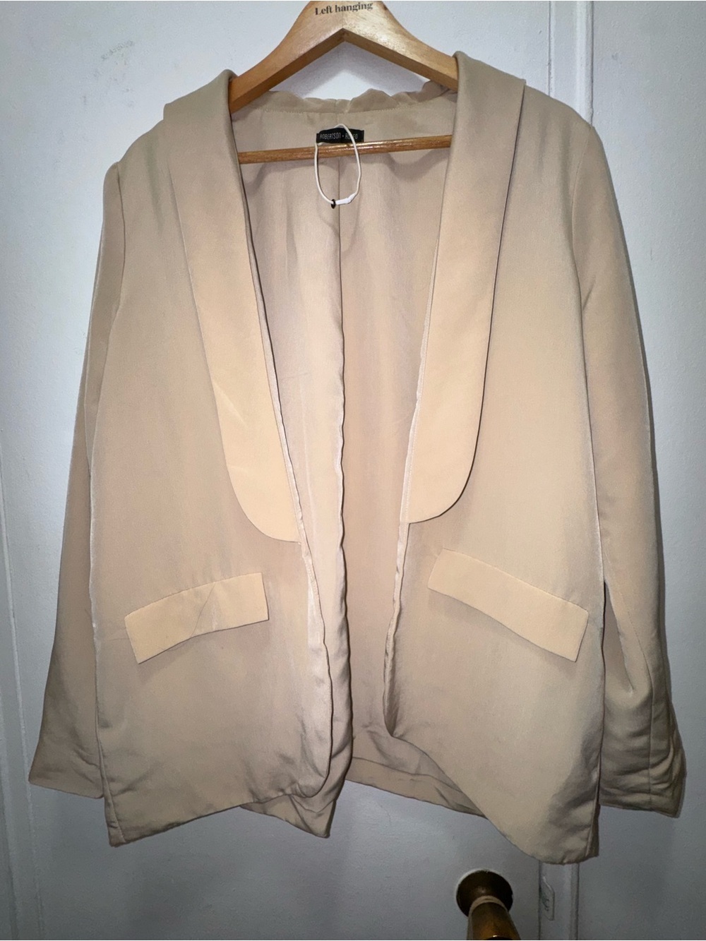 Robertson + Rodeo Beige Open-Front Blazer Jacket Classic Lightweight Blazer M